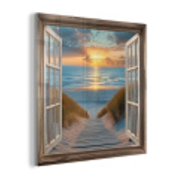 Doorkijk - Strand - Pad - Zonsondergang plexiglas 5mm klein -z3d