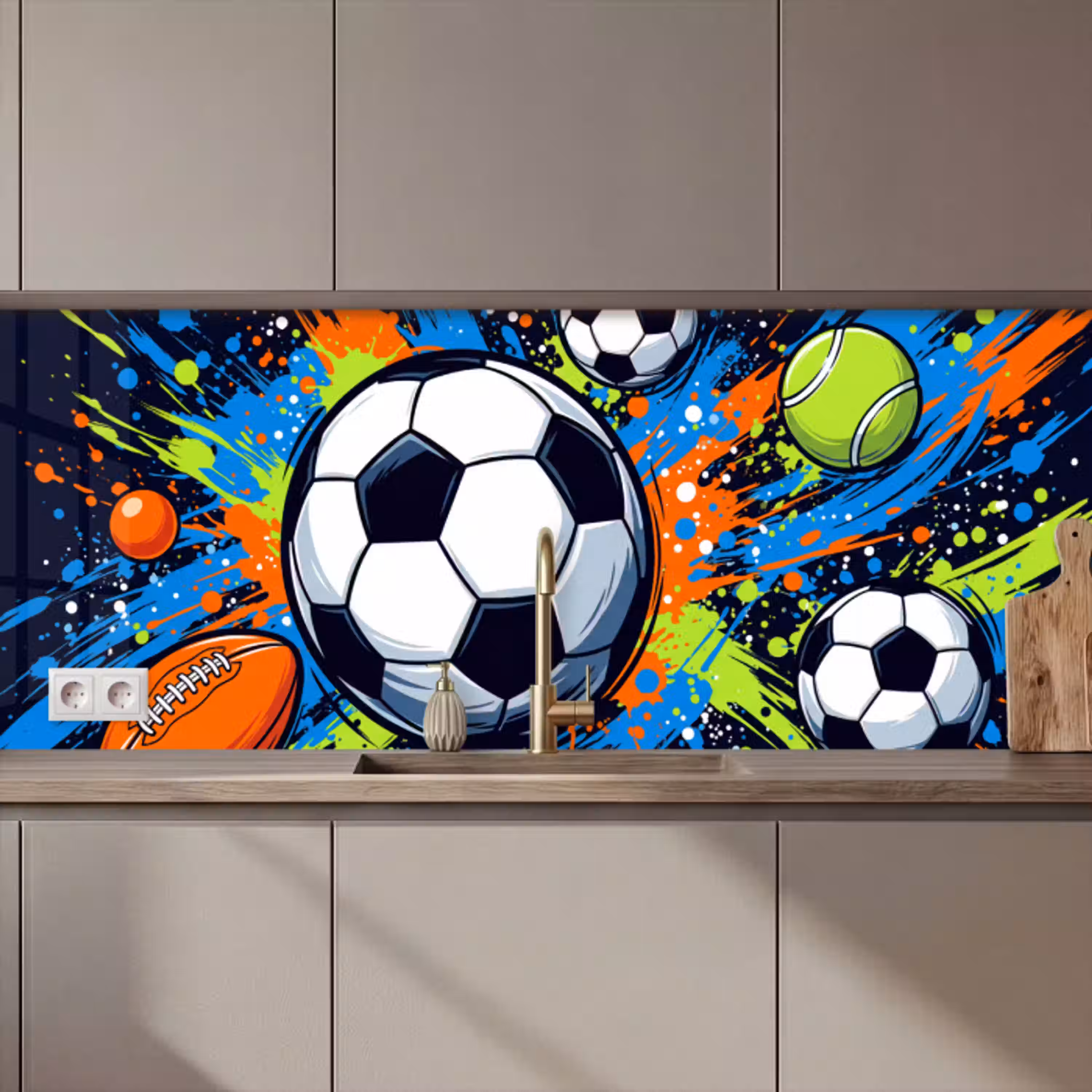 Sport - Ballen - Kleurrijk keuken achterwand 2 middel zz_3dshopping