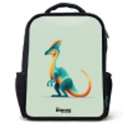 Dino - Blauw - Dier Rugzak - Zwart middel -3d
