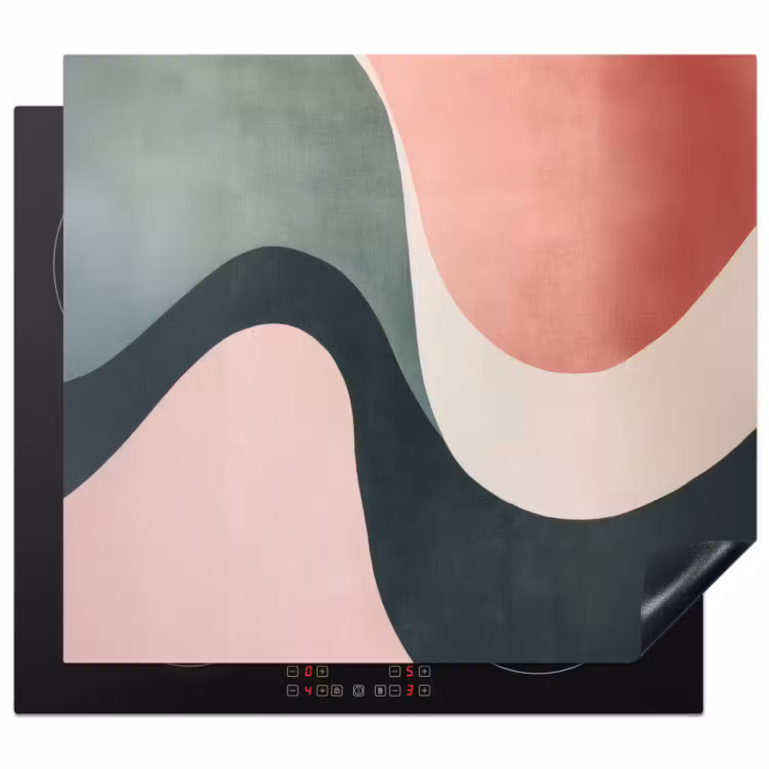 Inductie beschermer - Abstract - Golven - Sierlijk - Roze