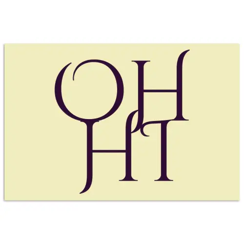 Oh hi - Geel - Monogram poster papier klein -3d