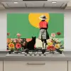 Retro - Meisje - Kat - Zon keuken achterwand spatscherm klein -3d_website