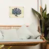 Blauw koraal - Vertakkingen - Beige tuinposter los doek klein -sfeer7