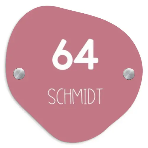 Oudroze - Modern Naambord Organisch middel -3d