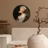 Vrouw - Barokjurk - Kauwgom Wandcirkel kunststof plaat 5mm dik klein -sfeer1