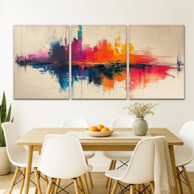Meerluik schilderij - 3 luiken - Kleurrijk - Abstract - Verflook - Modern