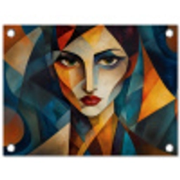 Portret - Abstract - Vormen tuinposter los doek klein -3d