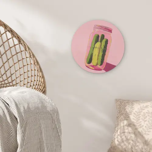 Augurken - Pot - Schaduw - Roze Akoestische PET Vilt - Rond klein -sfeer4