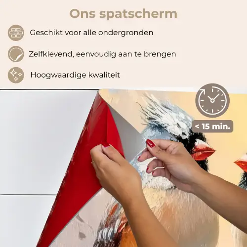 Vogels - Tak - Winter - Sneeuw keuken achterwand spatscherm klein -spatscherm_NL