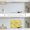 Kiwi - Sinasappel - Mango - Perzik keuken achterwand spatscherm klein 900 -voor_na_NL
