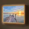 Water - Steiger - Vogels - Zonsondergang - Horizon Light Box met batterij (Wandlamp) middel -z3d_website