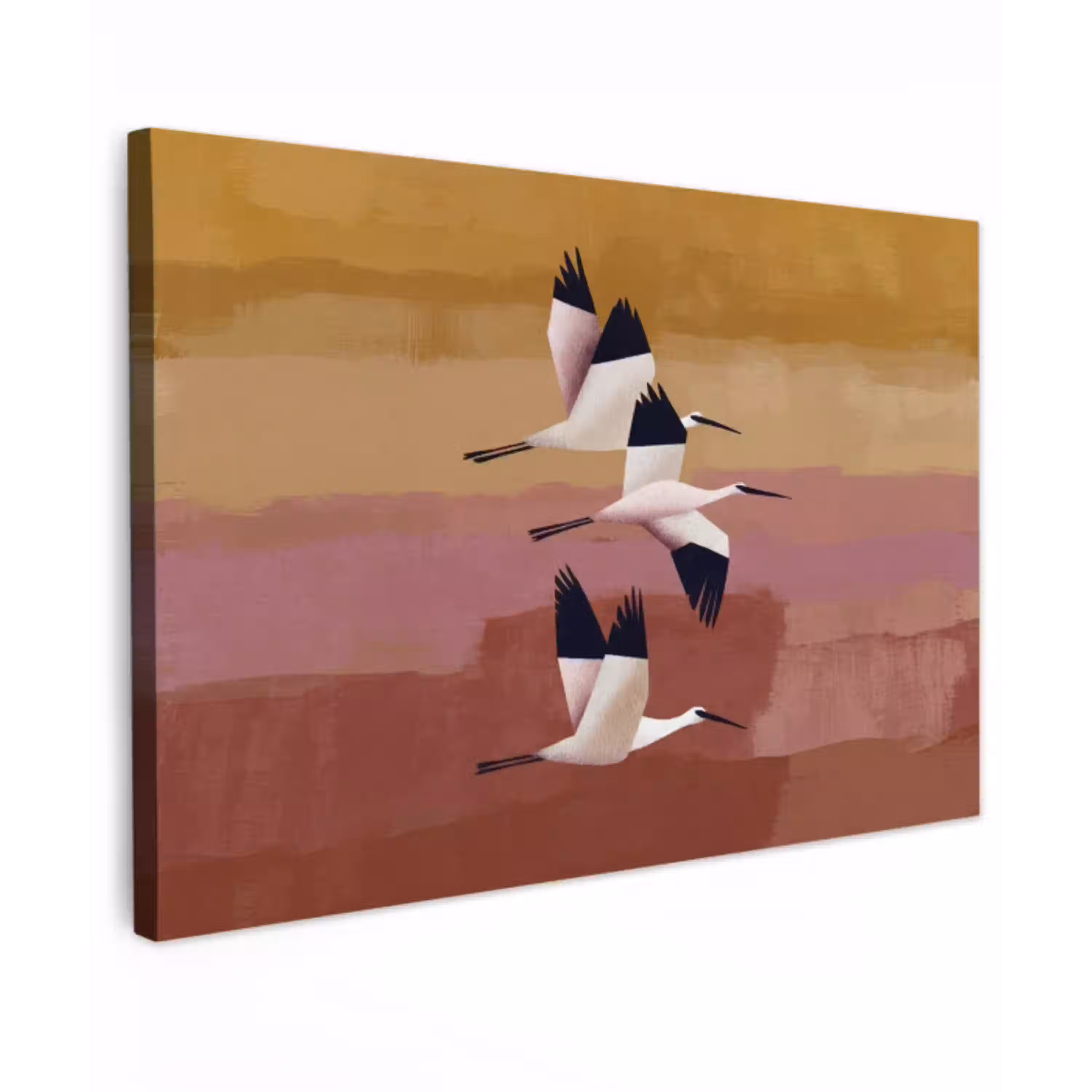 Vogels - Snavel - Abstract Tuinposter op houten frame 2 cm dik klein -3d