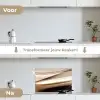 Golven - Abstract - Warm Beige keuken achterwand spatscherm klein -voor_na_NL