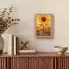 Zonnebloem - Mozaïek - Zonsondergang - Geel Light Box met kabel (Tafellamp) klein -sfeer2