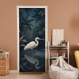 Reiger - Water - Natuur - Modern - Wit deurposter klein -sfeer1
