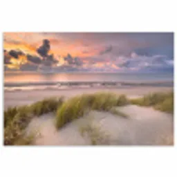 Zonsondergang - Duin - Strand - Planten - Zee poster papier klein -3d
