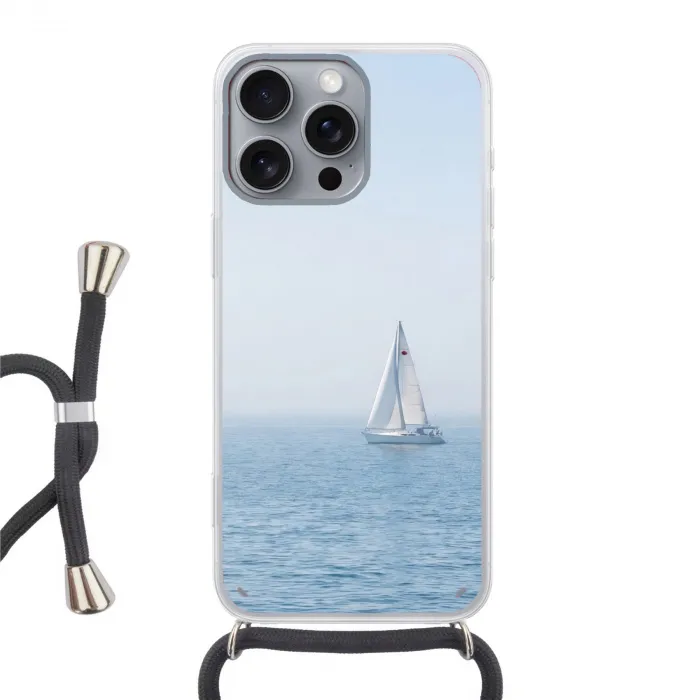 Horizon - Zeilboot - Zee Hoesje iPhone 16 Pro Max met koord klein -3d