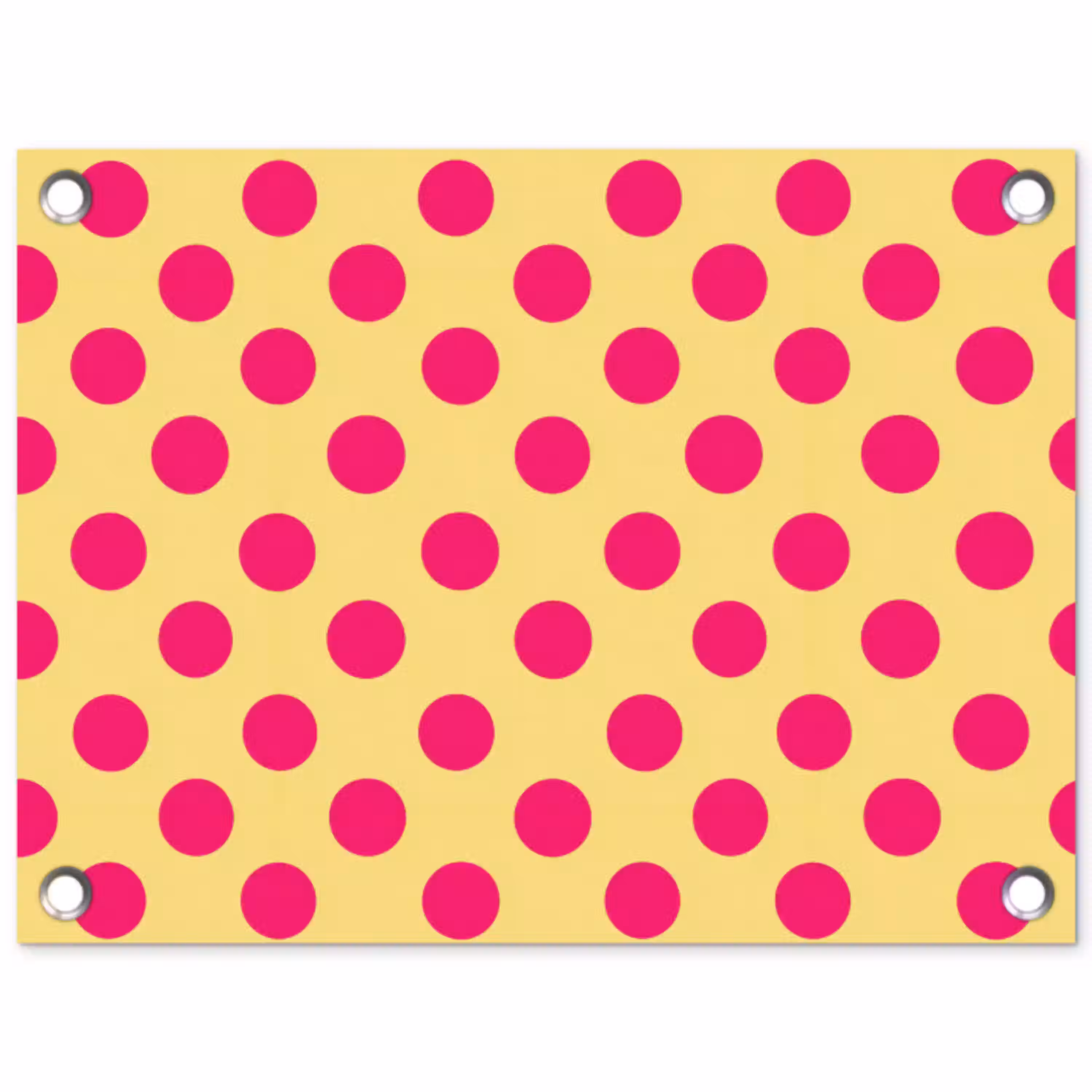 Roze - Stippen - Geel tuinposter los doek klein 239 -3d