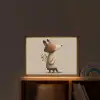 Vos - Gele bloemen - Minimalistisch Light Box met batterij (Wandlamp kind) middel -sfeer1_kind