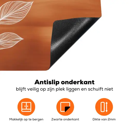Bloem - Minimalistisch - Wit Inductie beschermer vinyl 3mm klein -zzzzzzz-td-onderkant