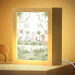 Dieren - Jungle - Pastel Light Box met kabel (Kinderlampje) klein -zzzz_3d_website