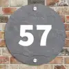 Grijze natuursteen - Traditioneel Naambord Rond klein -sfeer2