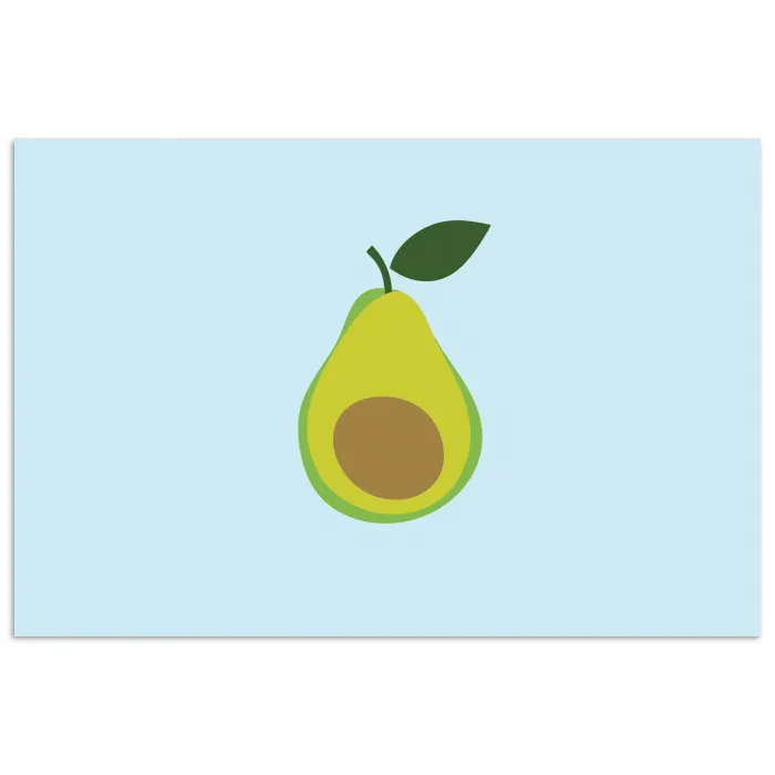 Avocado - Illustratie - Groene - Vrucht poster papier klein -3d