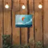 Kitesurfer - Oranje - Zee - Lucht tuinposter los doek klein -sfeer1
