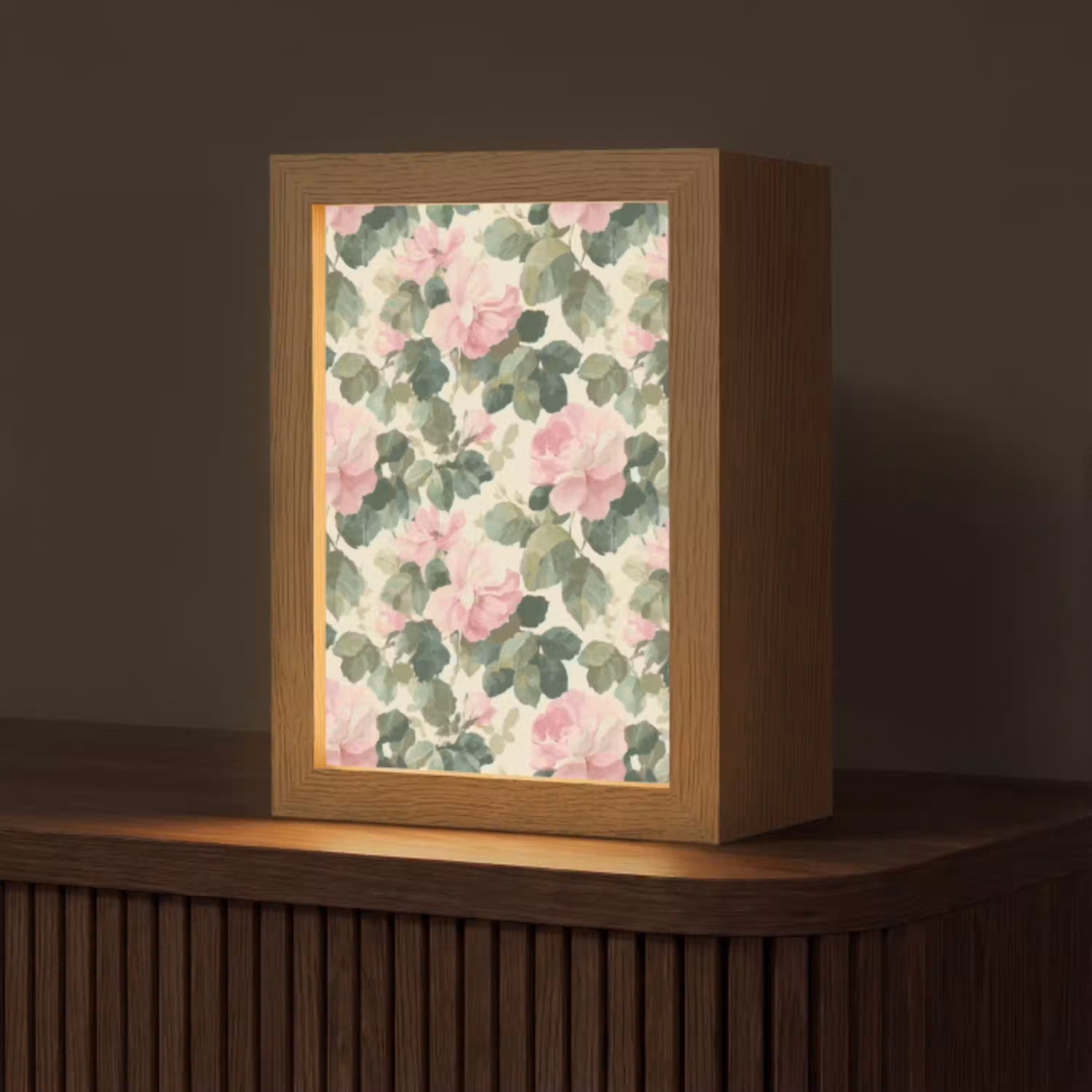 Rozen - Botanisch - Roze Light Box met kabel (Tafellamp) klein 925 -z3d_website