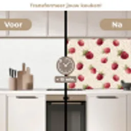 Framboos - Stippen - Rood keuken achterwand 2 middel 871 -voor-na2_NL