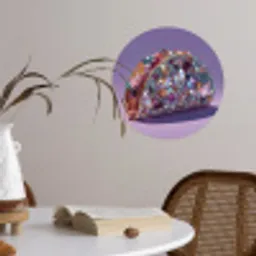 Edelstenen - Glitters - Paars - Kleurrijk Wandcirkel behangsticker klein -sfeer3