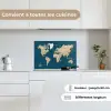 Wereldkaart - Donkerblauw - Beige keuken achterwand spatscherm klein -sfeer4_FR