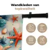 Zeesterren - Schelpen - Illustratie - Zand Wandkleed katoen klein -sfeer2