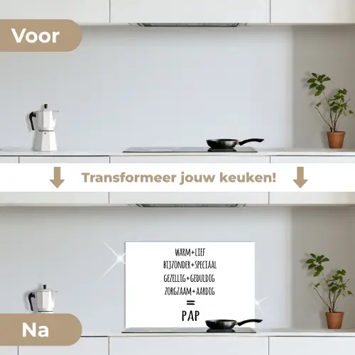 Quotes - Pap definitie - Spreuken - Vader keuken achterwand spatscherm klein -voor_na_NL