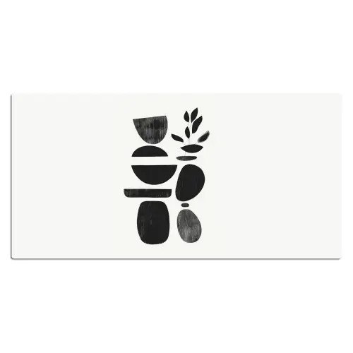 Japandi - Zwart - Abstract Muismat XXL klein -3d_leeg