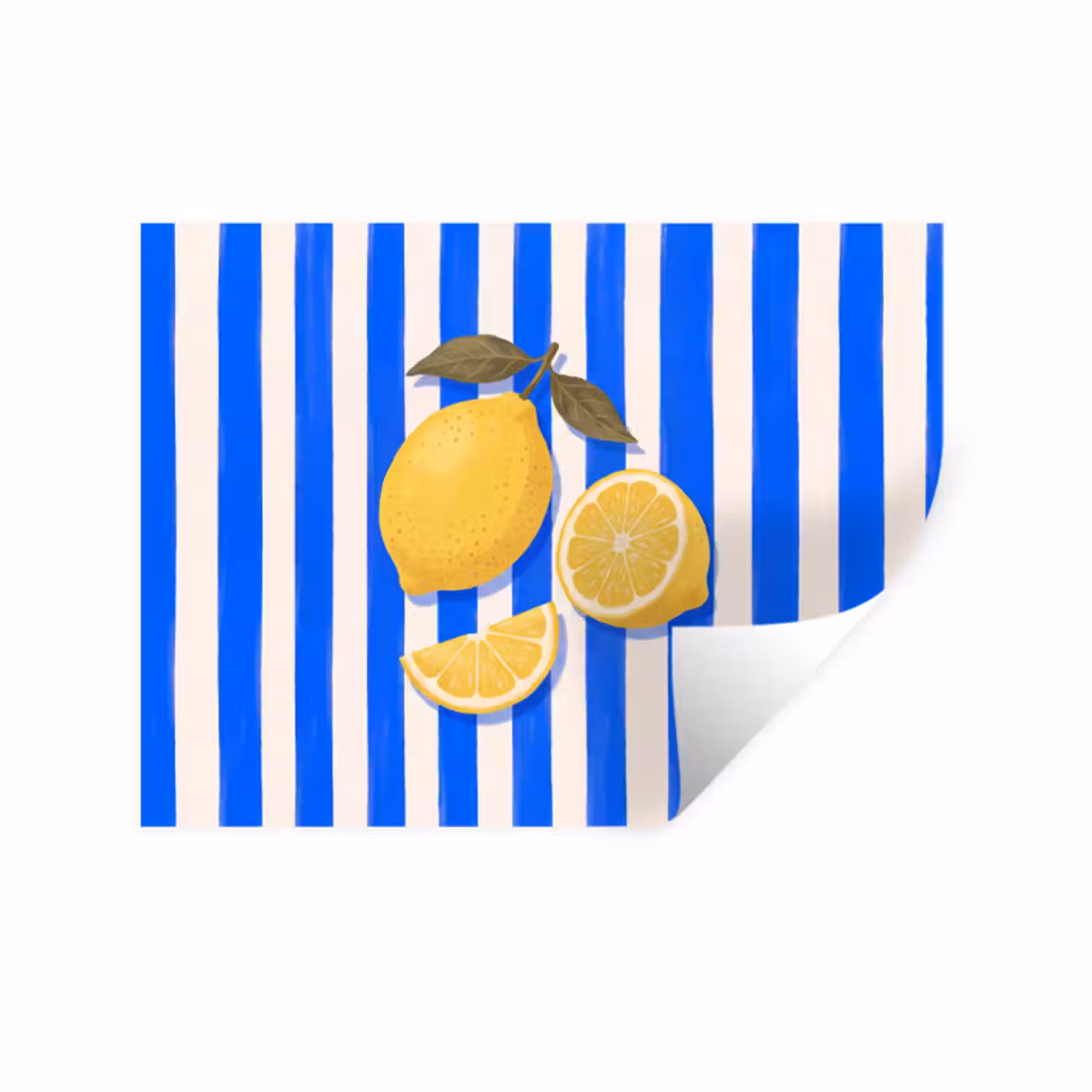 Wandtattoo – Obst – Zitrone – Sommer – Gelb – Blau