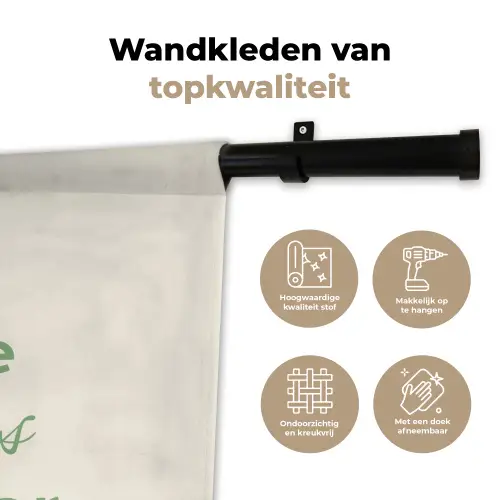 Tekst - Sierlijk - Letters - Groen Wandkleed katoen klein -sfeer2