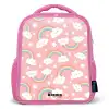 Roze met regenboog patroon Kinderrugzak - Roze middel -3d