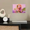 Vrouw - Abstract - Cirkel - Bloemen poster papier klein -sfeer1