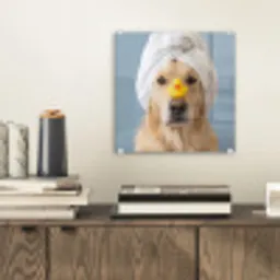 Hond - Badeend - Geel plexiglas 5mm klein -sfeer1