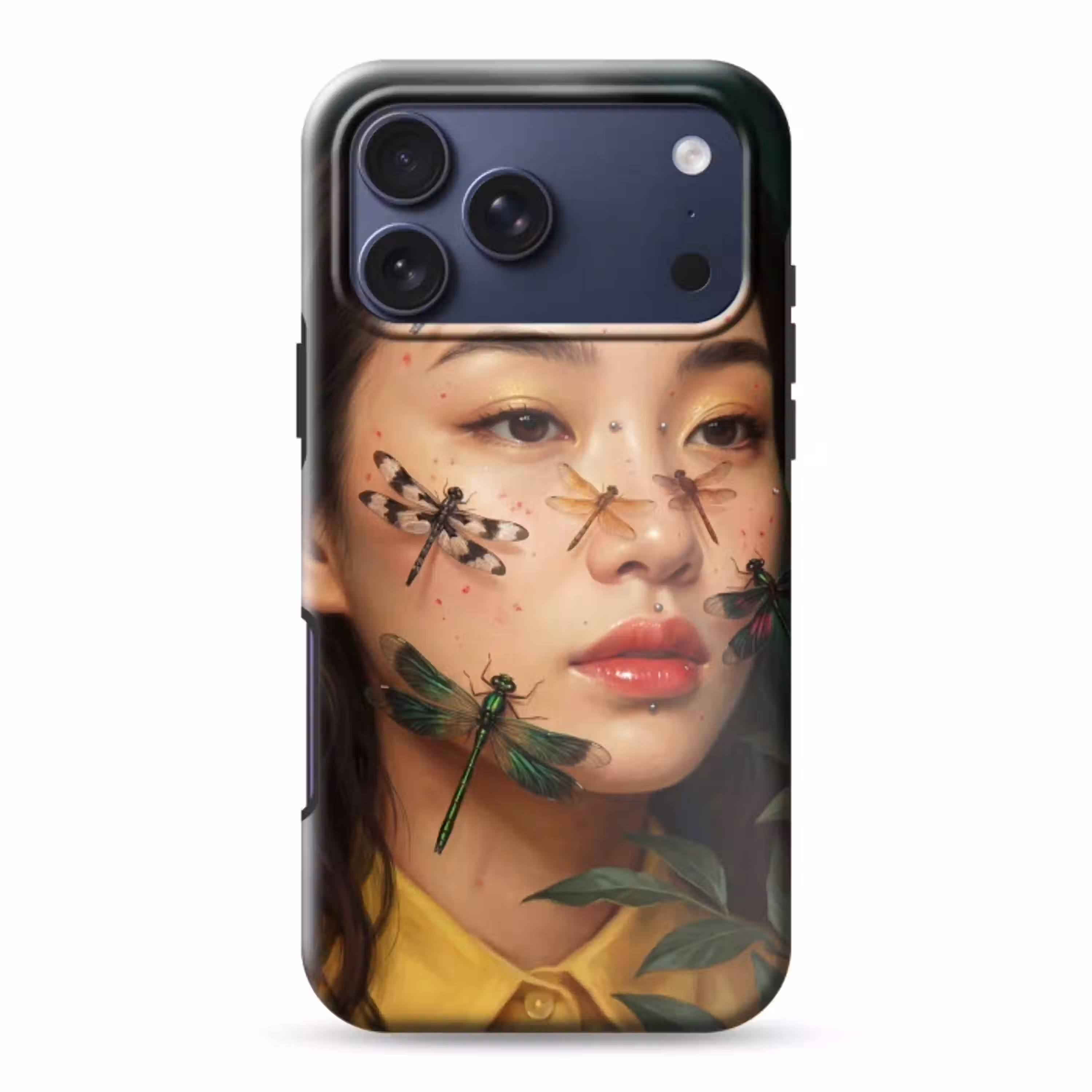 Vrouw - Insecten - Natuur - Portret - Groen Toughcase MagSafe Apple iPhone 17 Pro Max klein -3d