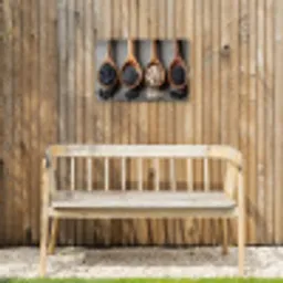 Houten - Lepels - Rijst - Zaden Tuinposter op houten frame 2 cm dik klein -sfeer4