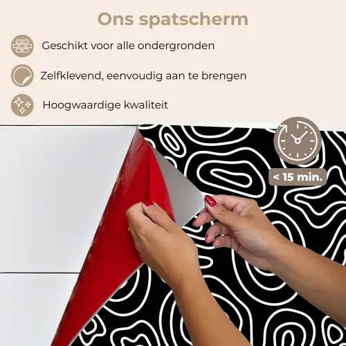 Lijnen - Patronen - Vloeiend - Bogen keuken achterwand spatscherm klein 900 -spatscherm_NL