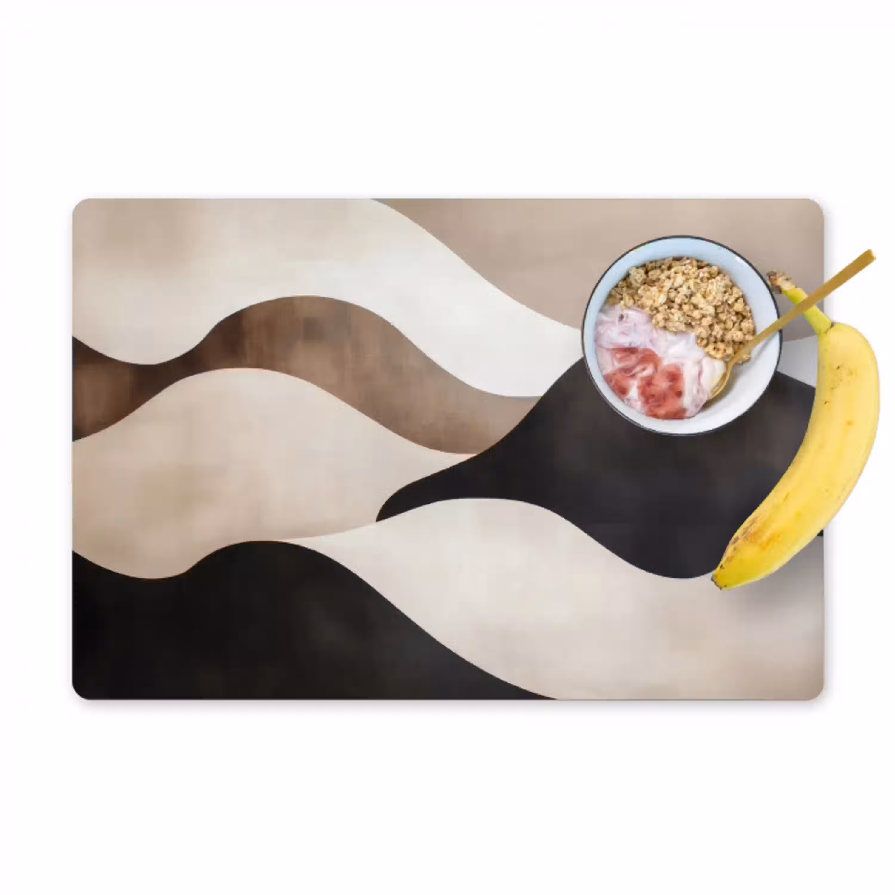 Golven - Abstract - Beige Placemat vinyl groot -zzzproduct_Kitchenyeah-website
