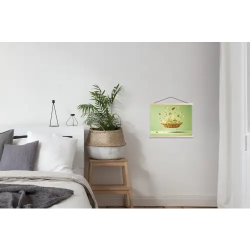 Pistache - Taart - Noten - Eten textielposter latten blank klein -woonkamer