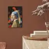 Meisje met de parel - Johannes Vermeer - Bloemen aluminium wit klein -sfeer4