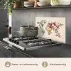 Wereldkaart - Bloemen - Roze keuken achterwand spatscherm klein -usp_NL