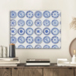 Borden - Bloemen - Patroon - Blauw PET vilt klein 837 -sfeer1