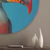 Toekan - Papegaai - Vogel - Koksmuts Akoestische PET Vilt - Rond klein -sfeer5_closeup