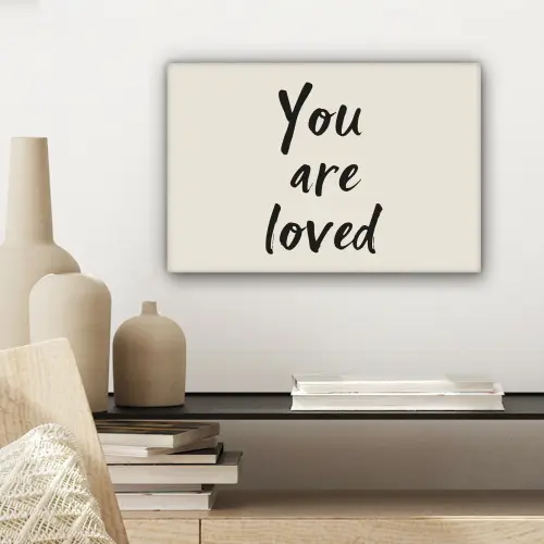Minimalistisch - Beige - Love canvas 2cm klein -sfeer6